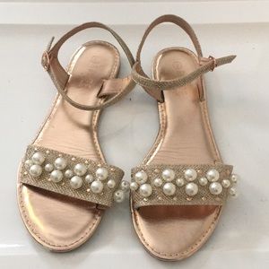 Rose gold Pearl accented sandals